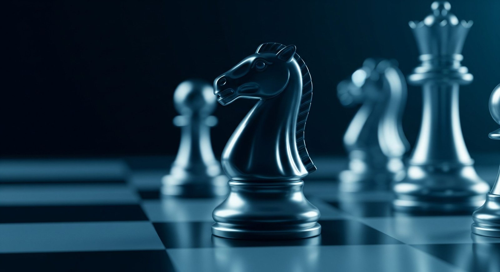 Pieza de ajedrez de un caballo en un movimiento estratégico, simbolizando las ventajas de usar la sede penal en juicios civiles.